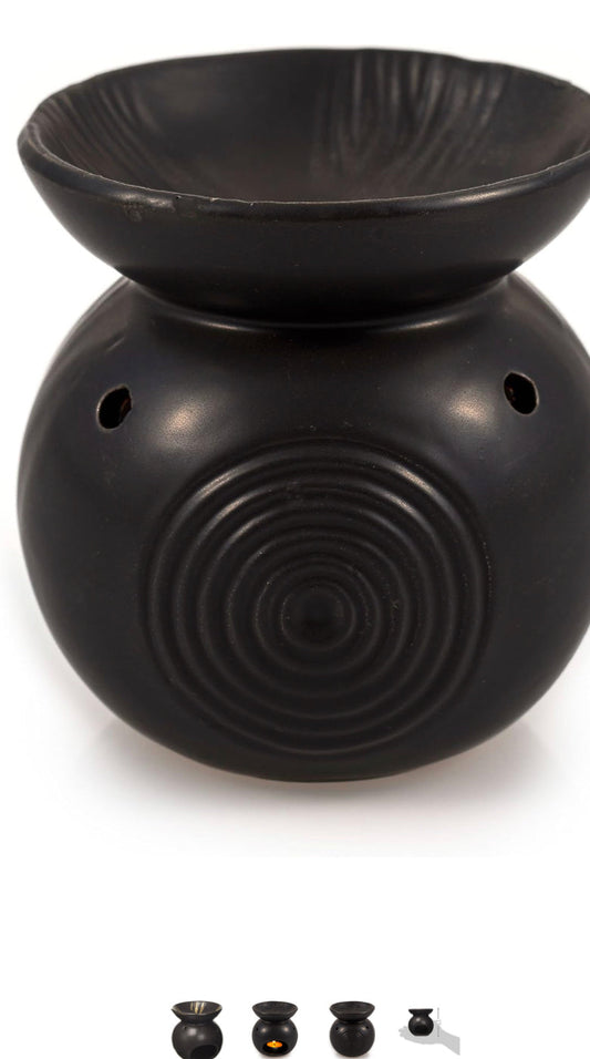 Aroma Duftlampe Relief schwarz, Höhe 11,5 cm